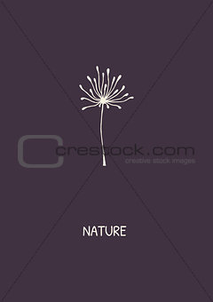Abstract flower on purple background.