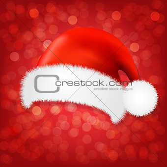Red Background With Santa Claus Cap