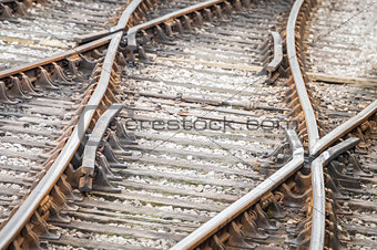 rusty railroad tracks