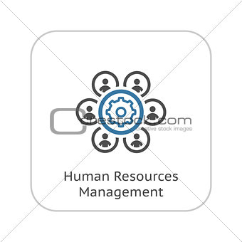 Human Resources Management Icon. Business Concept. Flat Design.