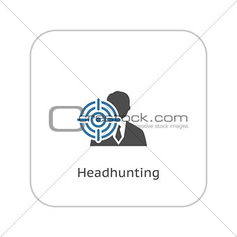 Headhunting Icon. Business Concept. Flat Design.