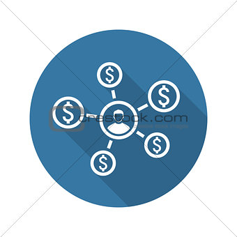 Personal Income Icon. Business Concept. Flat Design.