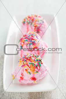 Colorful decor pink ice cream