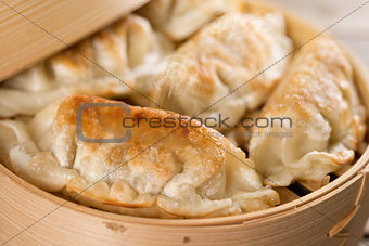 Chinese food pan fried dumplings