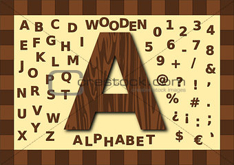 Wooden alphabet, uppercase