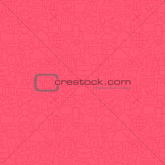 Thin Line Website Mobile User Interface Seamless Pink Pattern