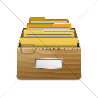 Vector File Cabinet with Documents