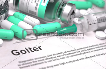 Diagnosis - Goiter. Medical Concept with Blurred Background.