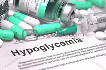 Diagnosis - Hypoglycemia. Medical Concept with Blurred Background
