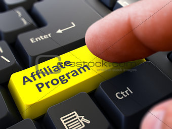 Affiliate Program - Written on Yellow Keyboard Key.