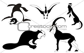 Art animal silhouettes