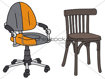 Modern and vintage office chairs