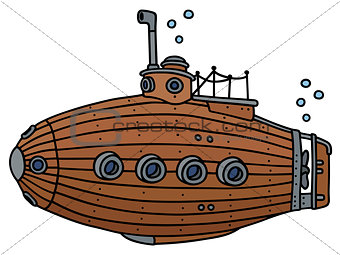 Old wooden submarine