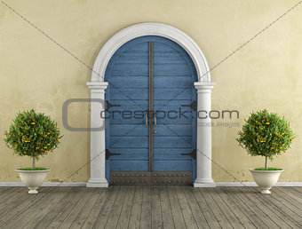 Retro Home entrance with old portal