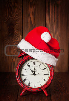 Christmas alarm clock with santa hat