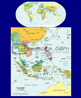 World and Southeast Asia politicalmaps