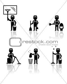 set isolated cleaner man