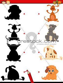 preschool shadow task with dogs