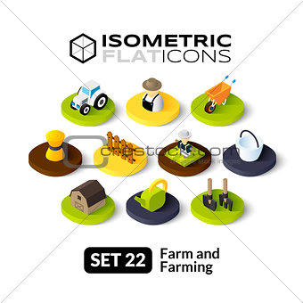 Isometric flat icons set 22