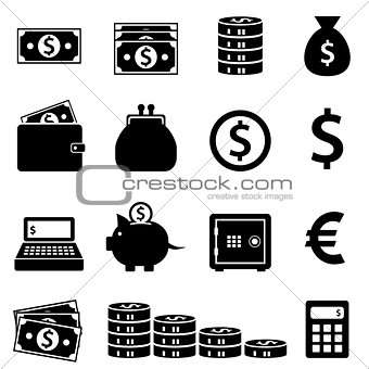Money, banking and finance icons