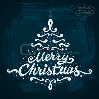 MERRY CHRISTMAS tree lettering