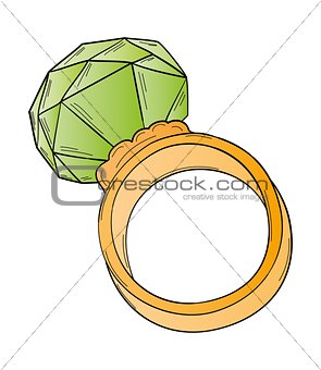 gold ring with big stone