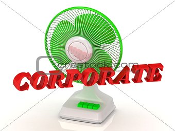 CORPORATE- Green Fan propeller and bright color letters 