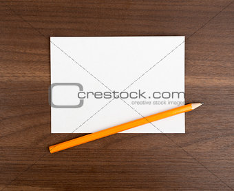 Blank card with pencil
