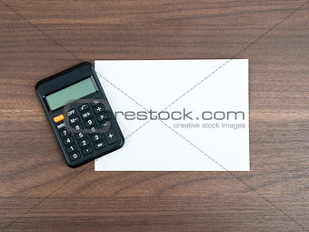 Blank card with calculator