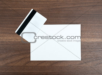 Blank paper with credit card