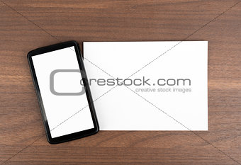 Blank card with smartphone