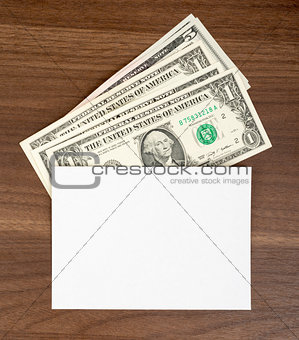 Blank card with cash