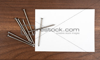 Blank card with nails