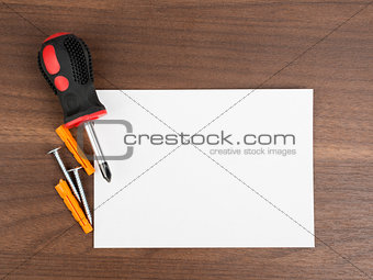 Blank card with screwdriver