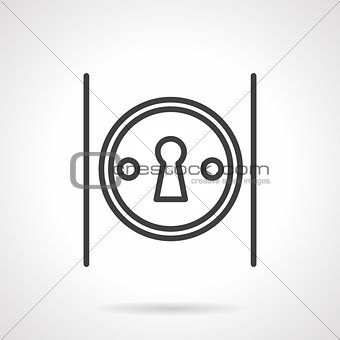 Keyhole on door simple line vector icon