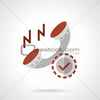 Phone receiver flat color vector icon