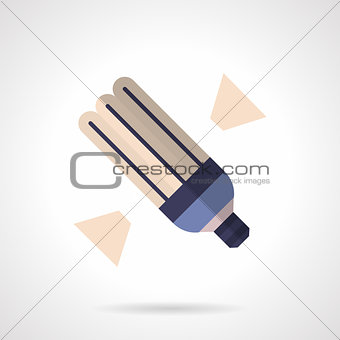 Energy saving lamp flat color vector icon