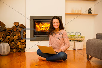 Working at home on a winter day