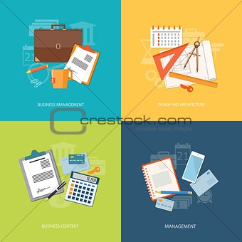 set of elements for content of education, business, marketing