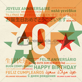 40th anniversary happy birthday card from the world