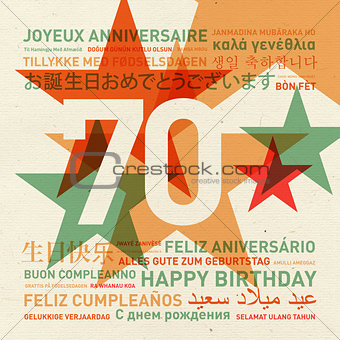 70th anniversary happy birthday card from the world