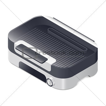 Electrical grill detailed isometric icon
