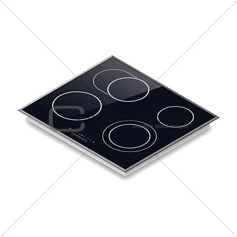Electric stove isometric detailed icon