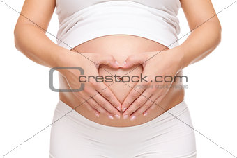 Pregnant woman loving her baby