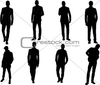 The set of 8  Man fashion silhouette