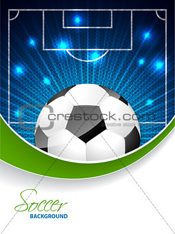 Abstract soccer brochure with bursting ball and space for text