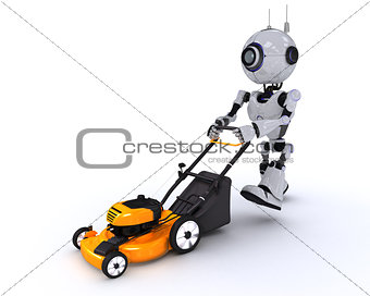 Robot with lawn mower