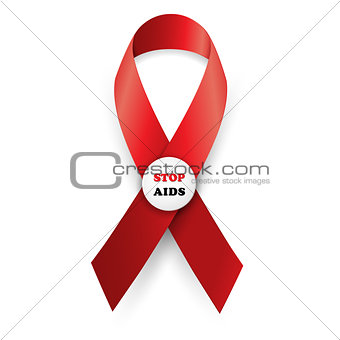 Vector illustration red ribbon - AIDS