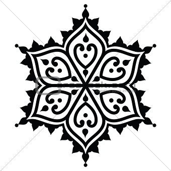 Mehndi, Indian Henna tattoo desgin - star shape