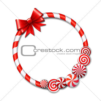 Frame made of candy cane